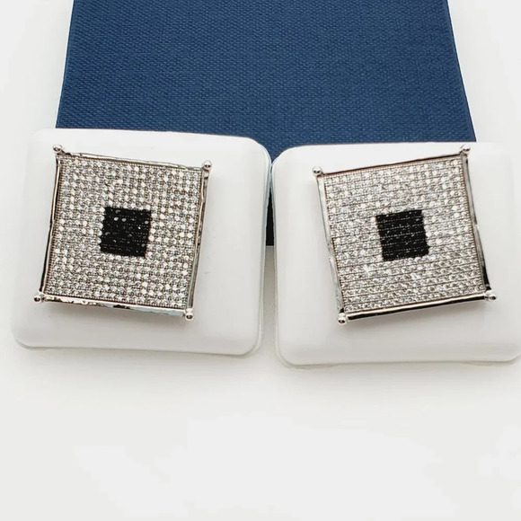 "925 Sterling Silver Plated CZ Earrings, EVBRS672 - Picture 7 of 10